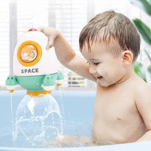 Jouets de bain Jouet de bain en plastique de haute qualité infantile bébé enfants forme de fusée rotation jet d'eau baignoire temps douche eau jouets interactifs 230923