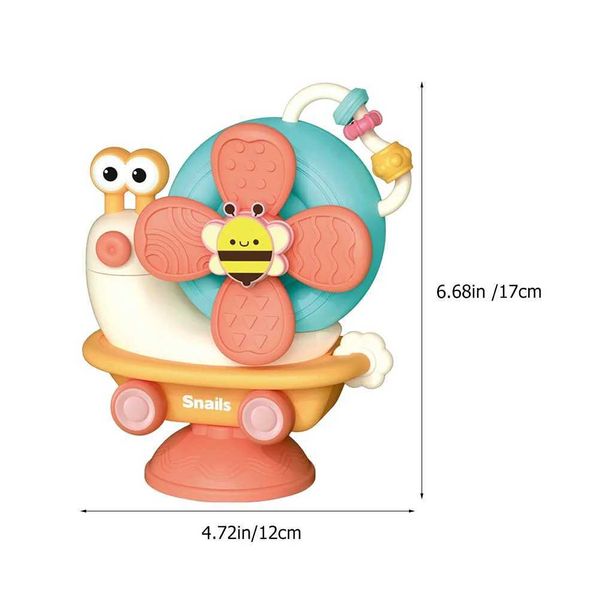 Jouets de bain jouet de chaise haute nourrisson avec aspiration bébé Montessori Toy Sensory Bath Wind Moulin Snail Repas Joyful Meal Table Shake Joyful Toys 240414