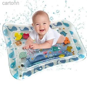 Bath Toys Kid opblaasbaar PVC Baby Water Playmat peuter kussen gratis BPA Gym Swim Game Learning Tapijt met sensorische kleur Cognitief speelgoed 240413