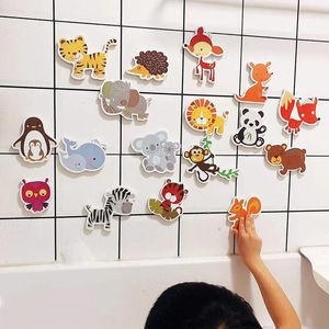 Bath Toys Kids Bathroom Toys Bathtub Soft EVA Paste Early Education DIY Sticker Puzzles Non Toxic Kids Fun Foam Sea Animal Bath Set Toys 230131