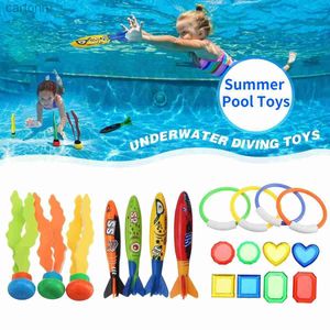 Bath Toys Kids Summer Shark Rocket Gooi speelgoed Zwembad Duikspel Water Fun Games Pool Toys Baby Water Educatief bad speelgoed Geschenken 240413