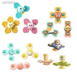 Toys de bain Montessori Baby Spin Top Top Bath Toys for Boy Enfants Bathing Sucker Spinner Aspirat Tup For Kids 2 à 4 ans Rattles Teether 240413
