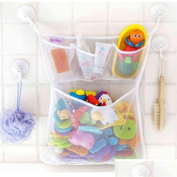 Bath Toys mtifonction b￩b￩ salle de bain sac de salle de bain enfant jouet net aspiration tasse de tasse de baignoire pour enfants organisateur de poup￩e x1106 drop livraison mater dhvrw