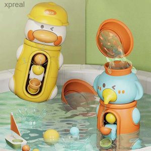 Juguetes de baño nuevos lindos pato/elefante baby shower juguete para niños rotadores de agua de agua y taza de succión Juego de ruedas de agua Baño Baño