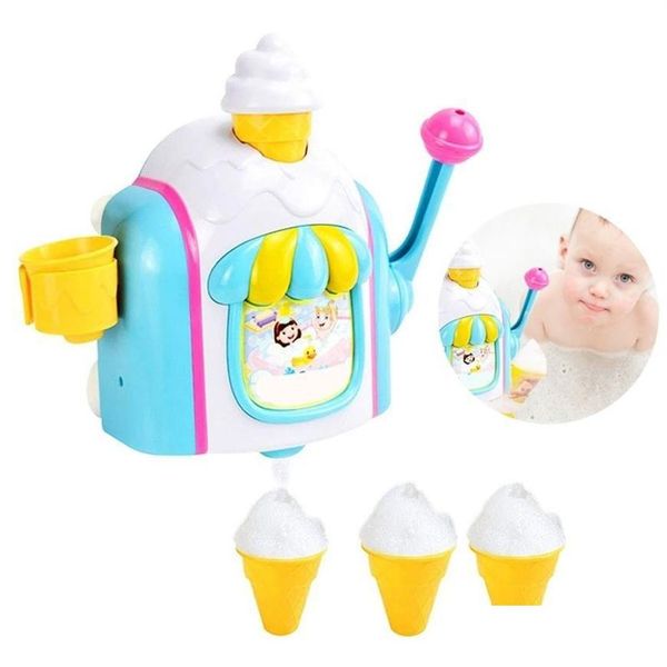 Juguetes de baño Nuevo fabricante de helados Bubble Hine Fun Foam Cone Factory Bañera Juguete Regalo Bebé recién nacido para niños 20 201212664 Entrega de gota Dhw29