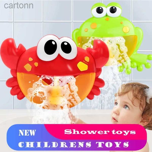 Toys de bain Nouvelles articles de toilette Baby Bath Toy Bubble Crabs Funny Kids Toys Bathtub Machine de savon Automatique Bubble Frog Musique de bain Bubble 240413