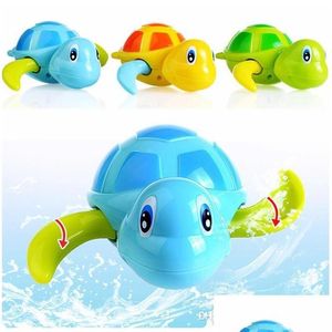 Jouets de bain Nouveau-né Dessin animé Animal Tortue Bébé Jouet Infantile Nager Tortue Chaîne Horloge Classique Enfant Éducatif Drop Livraison Enfants Tapis M Dhjuf