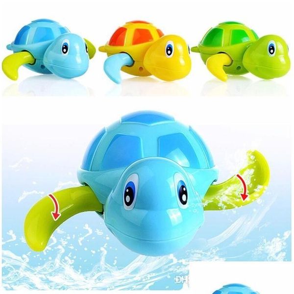 Jouets de bain Nouveau-né Dessin animé Animal Tortue Bébé Jouet Infantile Nager Tortue Chaîne Horloge Classique Enfant Éducatif Drop Livraison Enfants Tapis M Dhjuf