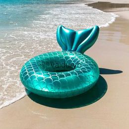 Juguetes de baño Rooxin Sirena Anillo de natación inflable con correa para el hombro Piscina para adultos y niños Juego de agua para bebés Estera de juguete H240308