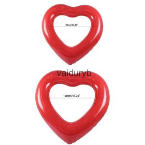 Jouets de bain Anneau de natation épais PVC rouge en forme de coeur piscine de protection intérieure H240308