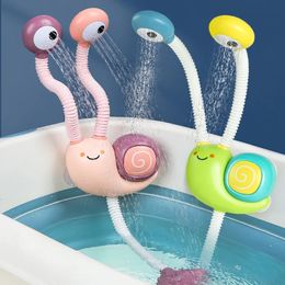 Bath Toys Game Snail Spail Papeting Robinet Shower Electric Electric Water Spray Toy for Baby Bathtime Bathro Wath Kids Toys 240418