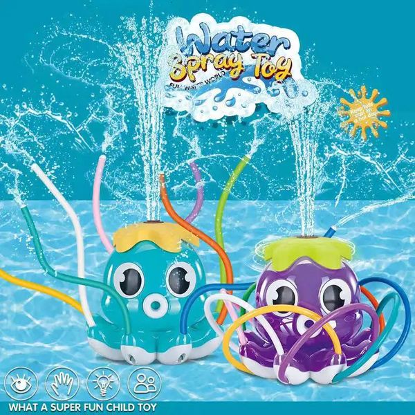 Bath Toys Spray Spray Toy Outdoor Octopus Sprinkler Backyard Garden Summer Yard Cartoon Splash Baby for Kids 231219