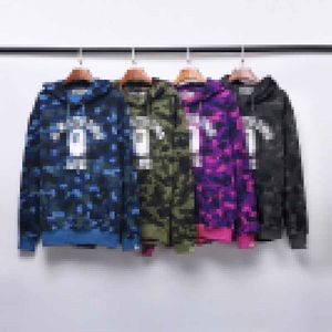 Bathing Ape nouveau automne et hiver hommes décontracté Camouflage dessin animé imprimé à capuche mince velours pull Bathing Ape veste à capuche