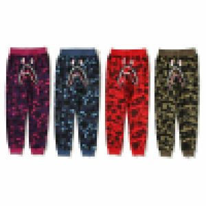 Bathing Ape New Camo Shark Head Badstof casual broek voor heren Small Foot APE-broek