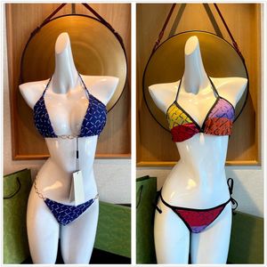 badpak bikini designer badpak badmode gedrukt stropdas mesh jurk bikini sexy driedelige set sexy geplooide driehoek vintage bedrukte bloemen luxe badpak R1