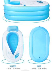 Baignoires de bain Sièges Baignoire gonflable adulte Seau pliable Ménage agrandi pour garder au chaud et économiser de l'eau