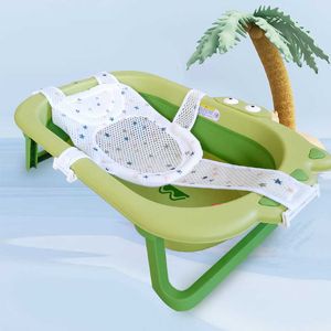 Badbuizen stoelen Anti-slip Babybad Net Mat Pasgeboren Verstelbaar kussenstoel Kussen Kruisvormige kinderen Baddouche Cradle Bed P230417