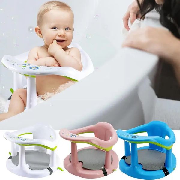 Sièges de baignoire Chaise de bain pour bébé avec ventouses Siège de support Antidérapant Anti-renversement Respectueux de la peau Résistant à la chaleur Pour baignoire Douche de 6 à 18 mois 231204