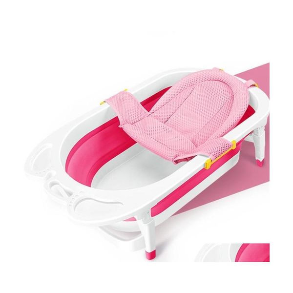 Bañeras Asientos Baño de bebé Bañera de red Soporte de seguridad Cuidado de la ducha infantil para nacido Cuna de seguridad ajustable Sling Mesh Infant 283 H1 Dhyua