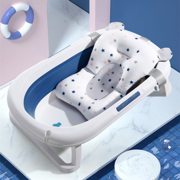 Tinas de baño Asientos Asiento de baño para bebés Estera de apoyo Plegable Tina Pad Silla nacido Bañera Almohada Infantil Antideslizante Suave Comodidad Cuerpo Cojín 230601