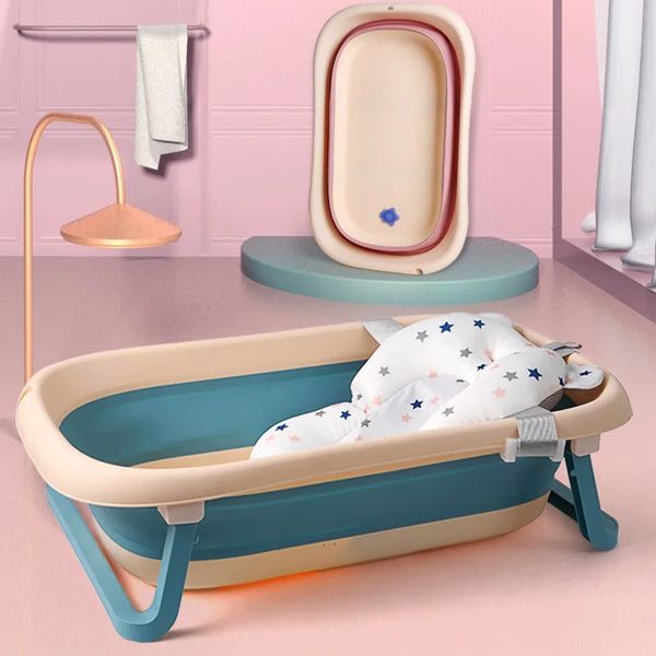 Bañeras Asientos Asiento de baño para bebé Estera de soporte Alfombrilla plegable para bañera para bebé Silla para bañera Almohada para bañera infantil Antideslizante Cojín para el cuerpo suave y cómodo 231025