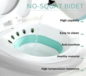 Baignoires sièges pliable Portable Bidet Sitz baignoire soins infirmiers bassin Kit post-partum hémorroïde lavage pulvérisateur sur toilette 8317213