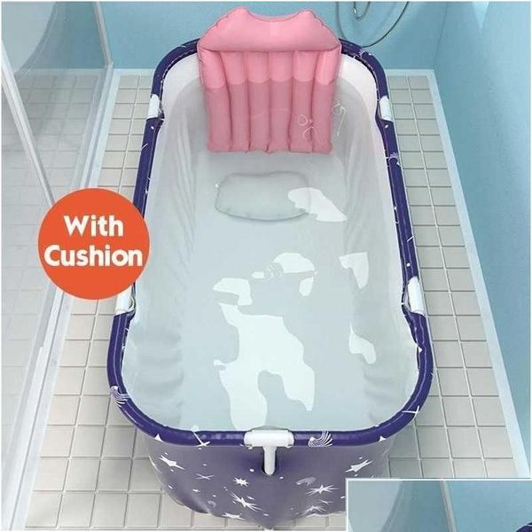 Baignoires Sièges Portable Adt Baignoire Pliante Seau De Bain Bidet Corps Enfants Grande Capacité Garder Et Froid Pliable Baignoire Baril D Dro Dhe2X