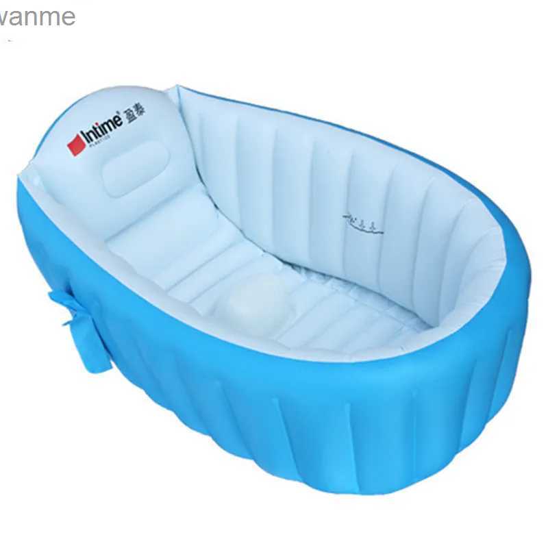 Wanny kąpielowe Fotele Przenośna nadmuchiwana wanna odpowiednia dla dzieci ręczna pompa powietrza ciepła i zimna składana przenośna wanna 98x65x28cm różowy niebieski WX