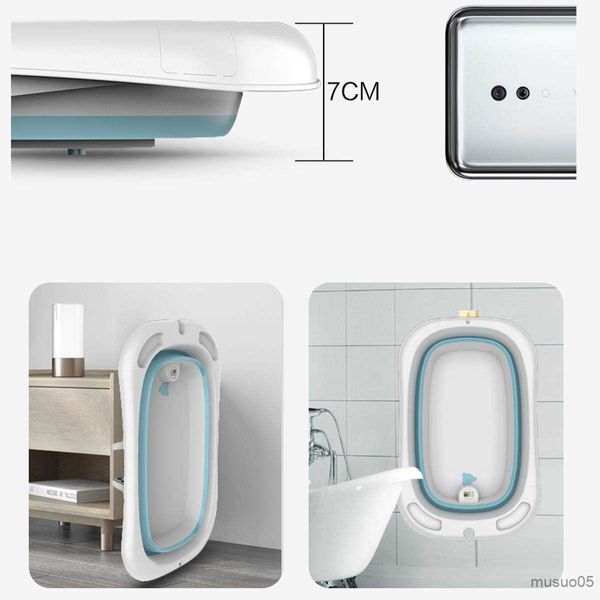 Baignoires sièges bassin de douche portable avec thermomètre intelligent baignoire de baby shower pour la sécurité des enfants plissible bains de bain pour animaux de compagnie r230818