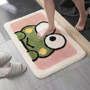 Badkamer Absorberende Tapijt Anime Pure Kleur Deur Mat Hartvormige RUG GEBIED HUISHOUDELIJKE VLUCHTENDE VLUCHTEND RUG 220301