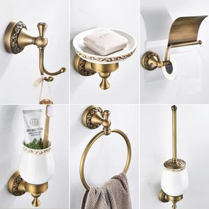 Accesorios de baño Estante de toalla de bronce antiguo Soporte de papel higiénico Soporte de jabón Toallero Soporte de secadora Bronce antiguo ELF4001 240312