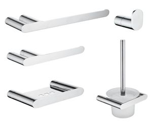 Badkameraccessoires Set Chrome handdoekrek Bar Raad Toiletborstelhouder Wandige Toiletpapier Soap Basket4299586