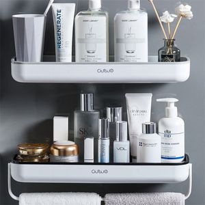 Badkameraccessoires Opslagrek Plankhaken aan de muur voor Keuken Kruiden Cosmetica Organizer Familie 210423