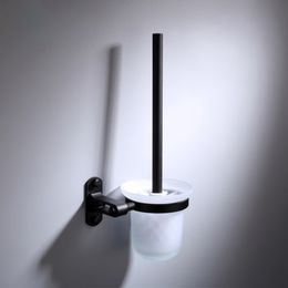 Badkamer accessoires muur gemonteerd zwarte ruimte aluminium badkamer toiletborstelhouder Br999mts y200407
