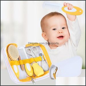 Badkamer aessories bad home gardeth aessory set 6pcs/set baby health care kit geboren kind verzorging nagel haar neus borstel dagelijkse gereedschappen drop del