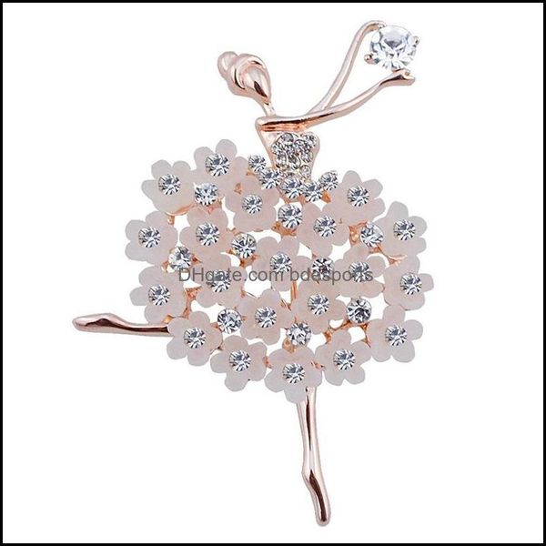 Accessoires de salle de bain Bain Accueil Gardeth Aessory Ensemble Ballet Ange Fille Cubique Strass Décoration Broche Pour Pull Manteau Livraison Directe 2