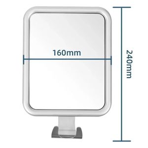 Miroir anti-buas de salle de bain Miroirs de douche de salle de bain puissants pour la salle de bain Murrage de maquillage de maquilleur avec porte-rasage