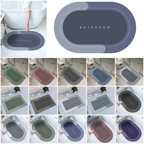 Tapis de sol antidérapant pour salle de bain, Super absorbant, coussin de boue de diatomée, adapté aux accessoires de cuisine et de toilette