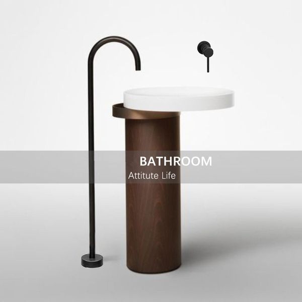 Baño Cuenca grifo del fregadero de latón macizo Manija doble cepillado Oro Negro caliente fría agua del grifo mezclador de estilo industrial retro