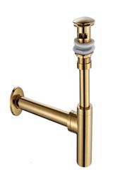 Fregadero del lavabo del baño Drenaje emergente Accesorios de baño de latón Cromo Dorado Bronce frotado con aceite Grifo del fregadero Kit de drenaje de trampa de botella SH19921811