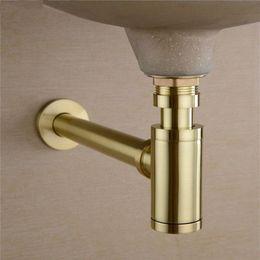 Grifo para lavabo de baño, Kit de drenaje con trampa para botellas, trampa para residuos, drenaje Pop, desodorización, Oro pulido, bronce negro, Chrome310J