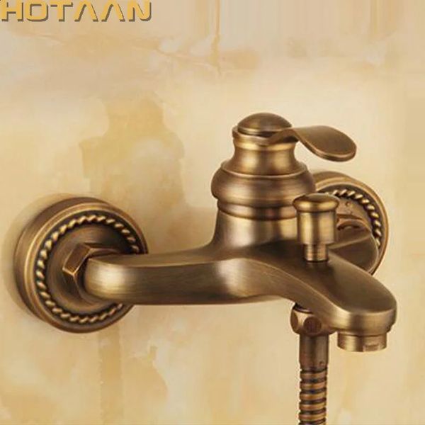 Bath Bath Bath Meded Hand Hand Hold Azuth Shower Chief de ducha de ducha de latón Juegos de grifo YT5340 240325