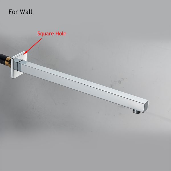 Bras de douche en laiton pour la tête de douche Mur / plafond Chrome monté / doré / nickel brossé / accessoires de salle de bain noire mate