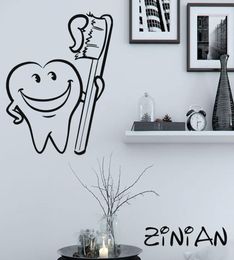 Pegatinas de decoración de baño calcomanías de pared de cepillo de dientes fresco muraux baldosas impermeables decoraciones de niños clínica dental clínica dental 8564399