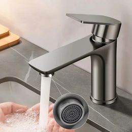 Robinet de salle de bains en acier inoxydable 304, mélange d'eau froide pour lavabo, mitigeur de robinet d'évier 240325
