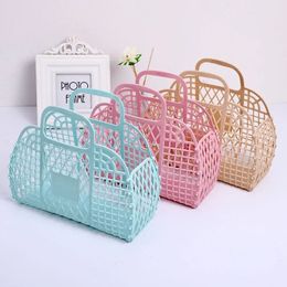 Bathroom Hollow Washing Storage Basket Women Bath Basket Foldable Flower Mesh Portable Laundry Basket Home Clothes Organizer