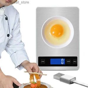 Badkamer keukenweegschaal Digitale keukenweegschaal Elektronische led-display Oplaadbare kleine voedselweegschalen Digitaal gramgewicht Keuken Home accessoire Q231020