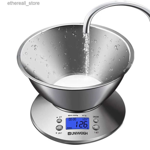 Balance de cuisine numérique Balance de cuisine numérique Balance alimentaire multifonction de haute précision avec bol amovible Volume de liquide de 2,15 l Température ambiante 11 lb/5 kg Q231020