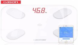 Básculas de cocina para baño GASON S4 Báscula de grasa corporal Piso Científico Inteligente Electrónico LED Balanza de peso digital Aplicación Bluetooth Andro1446047