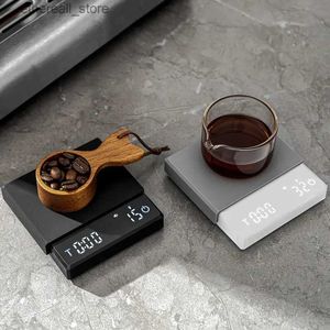 Badkamer Keukenweegschaal Tiny Espresso Koffie Keukenweegschaal Mini Smart Timer USB 2kg/0.1g g/oz/ml Pad Man Vrouw Gift digitale weegschaal Q231020